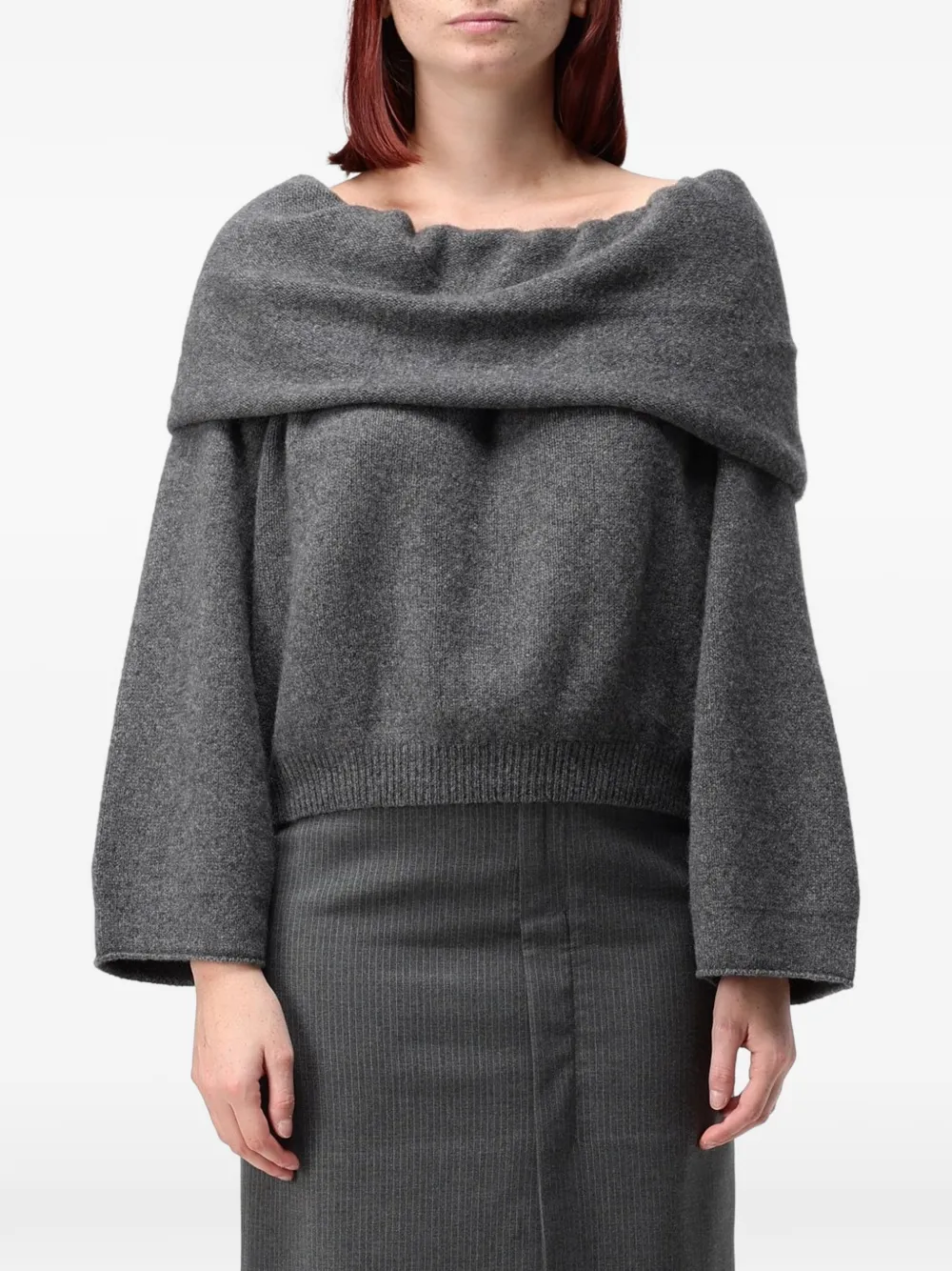 Ter Et Bantine off-shoulder ribbed-trim sweater - Grigio