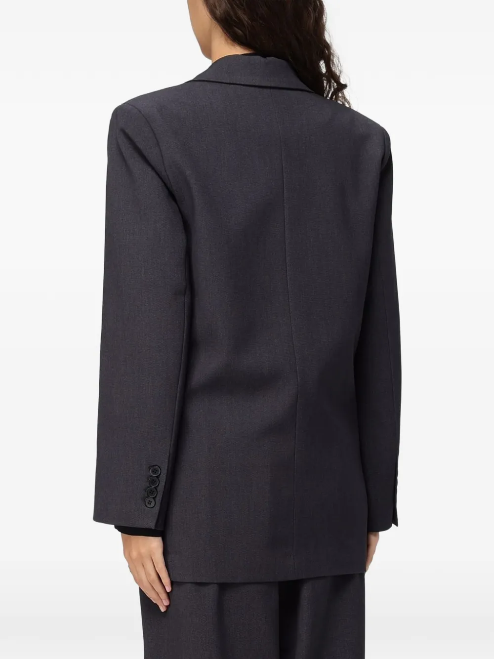 Eleh contrast-stitch single-breasted blazer Grijs