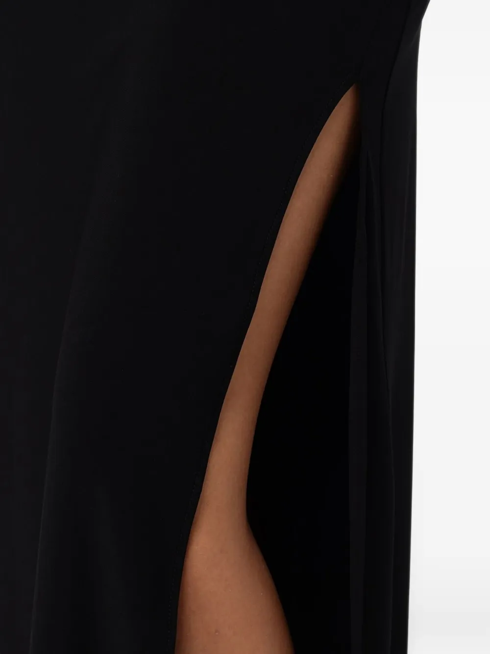 Eleh off-shoulder draped maxi dress Zwart
