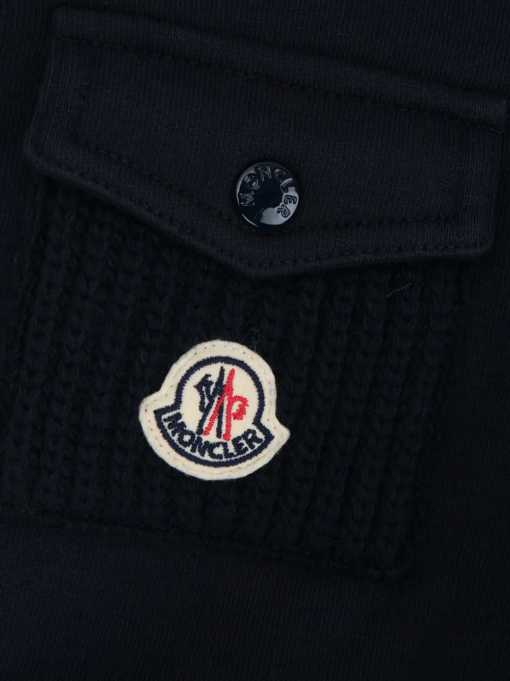 Moncler Enfant logo-patch zip-up hoodie Blauw