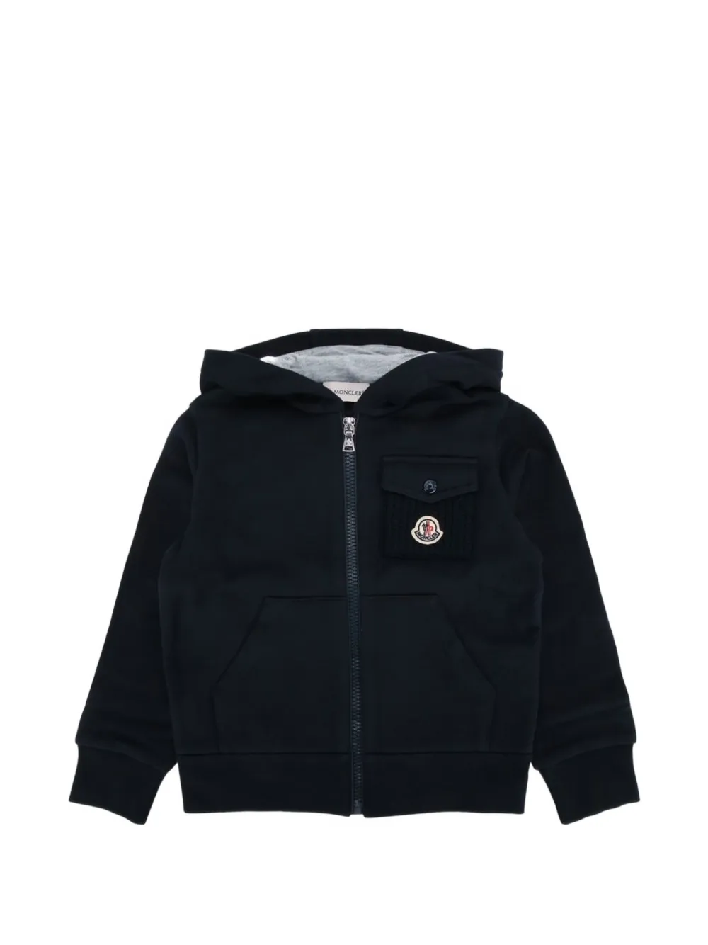 Moncler Enfant logo-patch zip-up hoodie Blauw