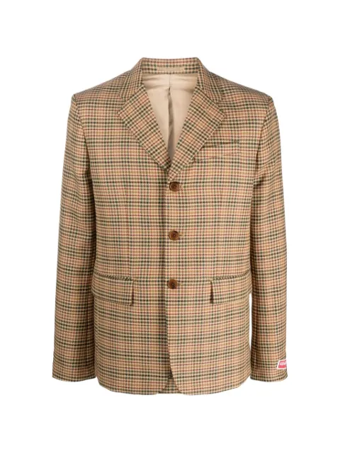 Kenzo check-pattern notched-lapels blazer