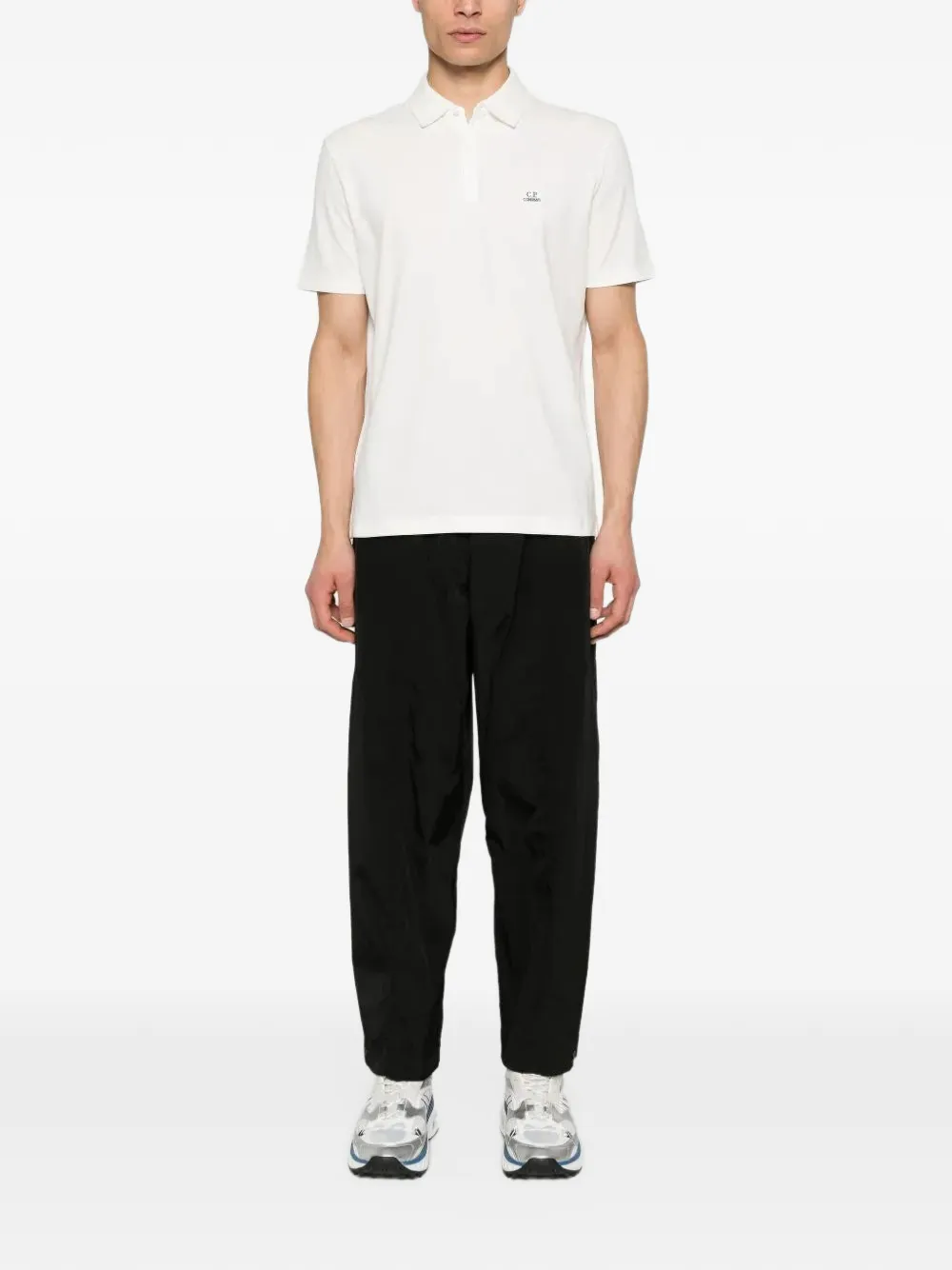 C.P. Company logo-patch polo shirt Wit