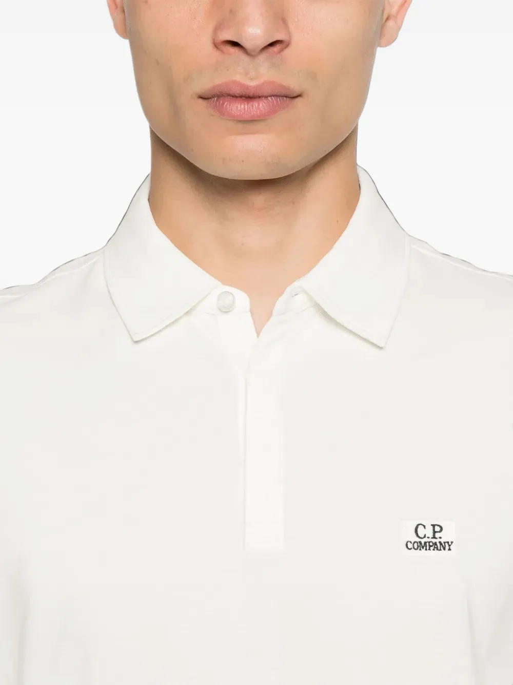 C.P. Company logo-patch polo shirt Wit