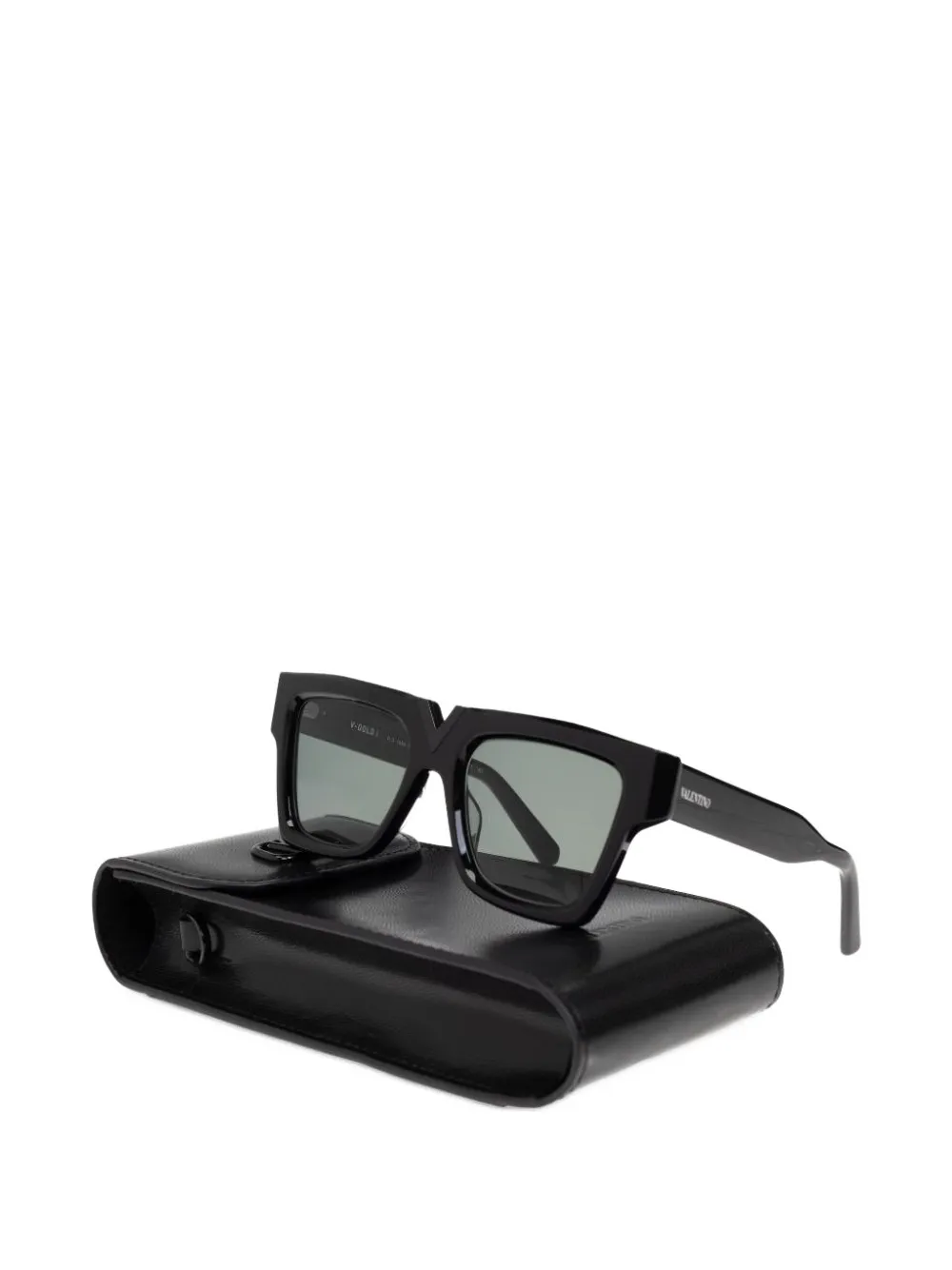 Valentino Garavani V-Gold-I square-frame sunglasses Zwart