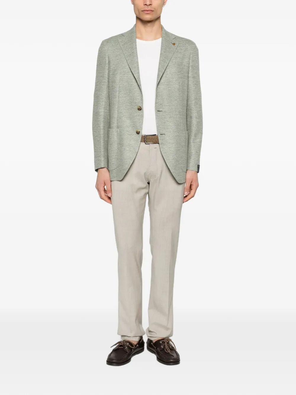 Sartoria Latorre textured-finish single-breasted blazer Groen
