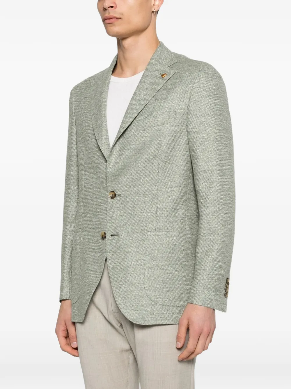 Sartoria Latorre textured-finish single-breasted blazer Groen