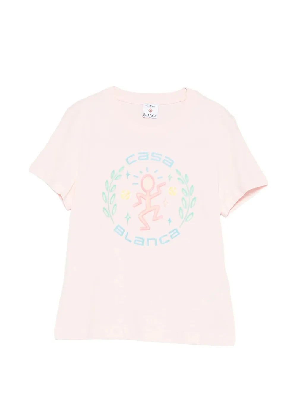 Casablanca Airbrush smiley fitted short sleeve T-shirt Roze