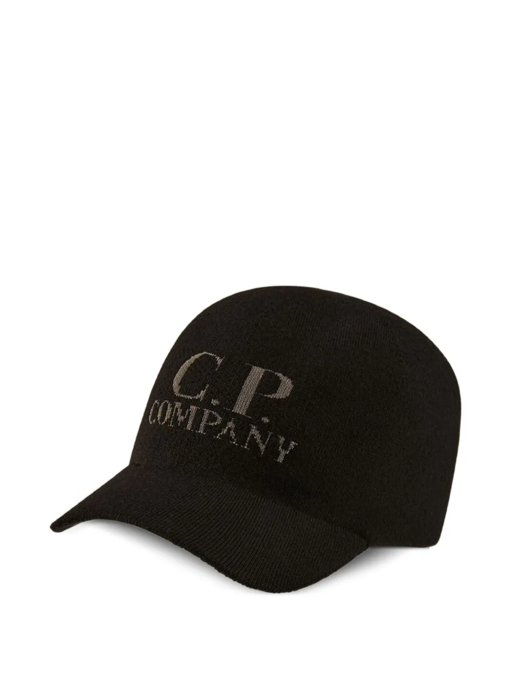 C.P. Company logo-knit merino cap - Nero