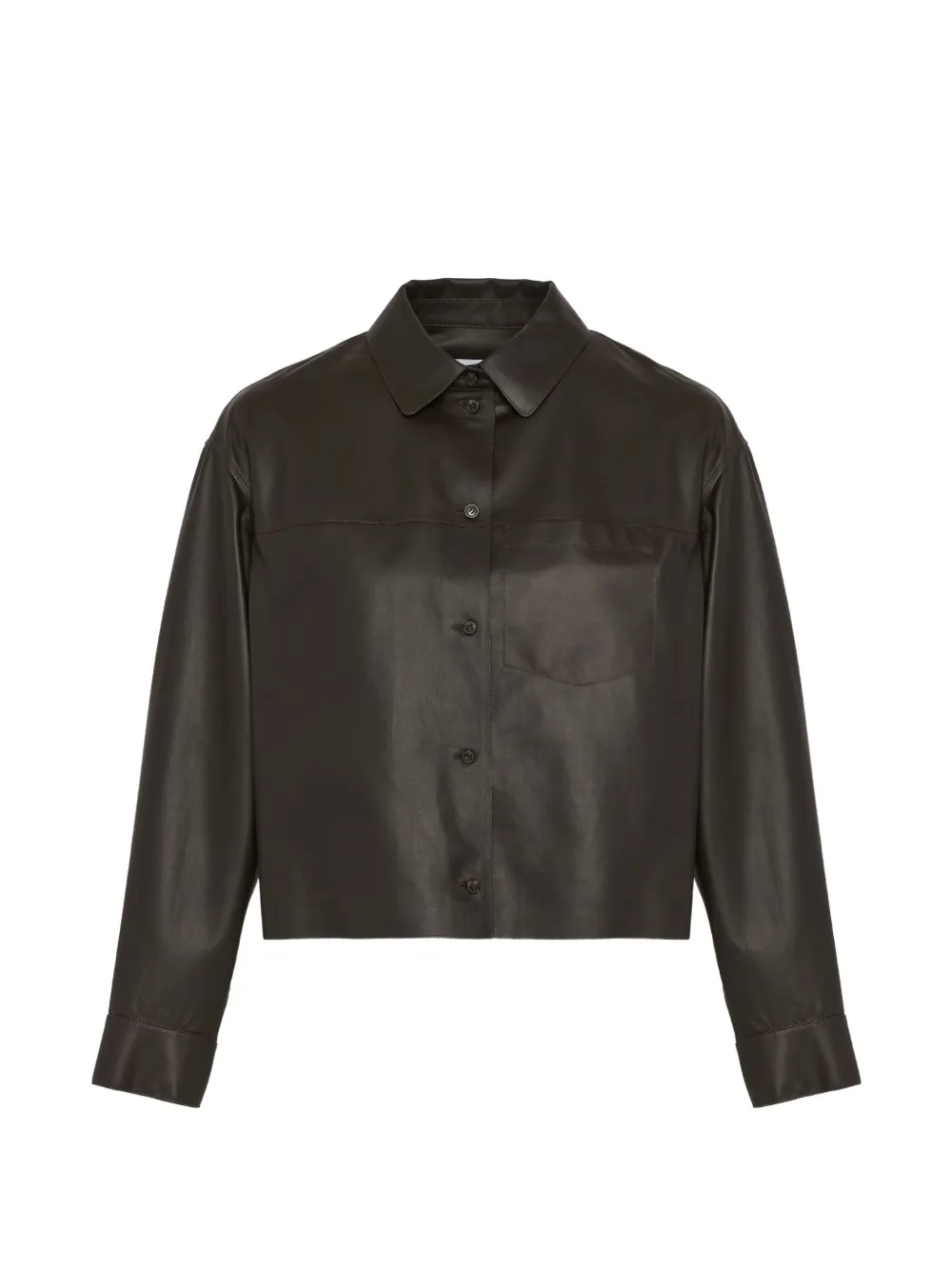 Yves Salomon button-down leather jacket - Braun