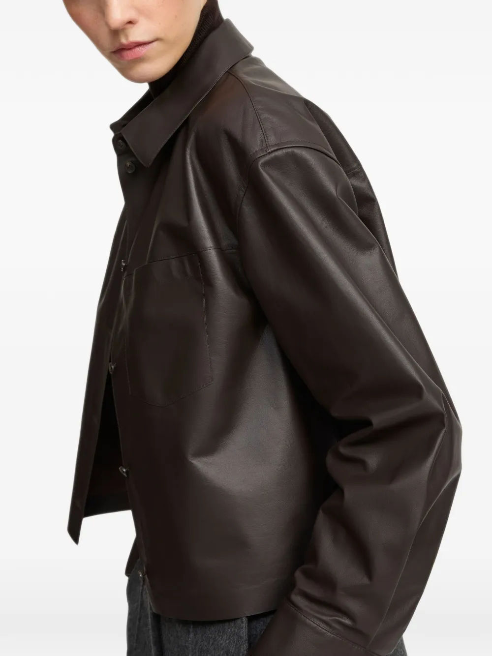 Yves Salomon button-down leather jacket Bruin