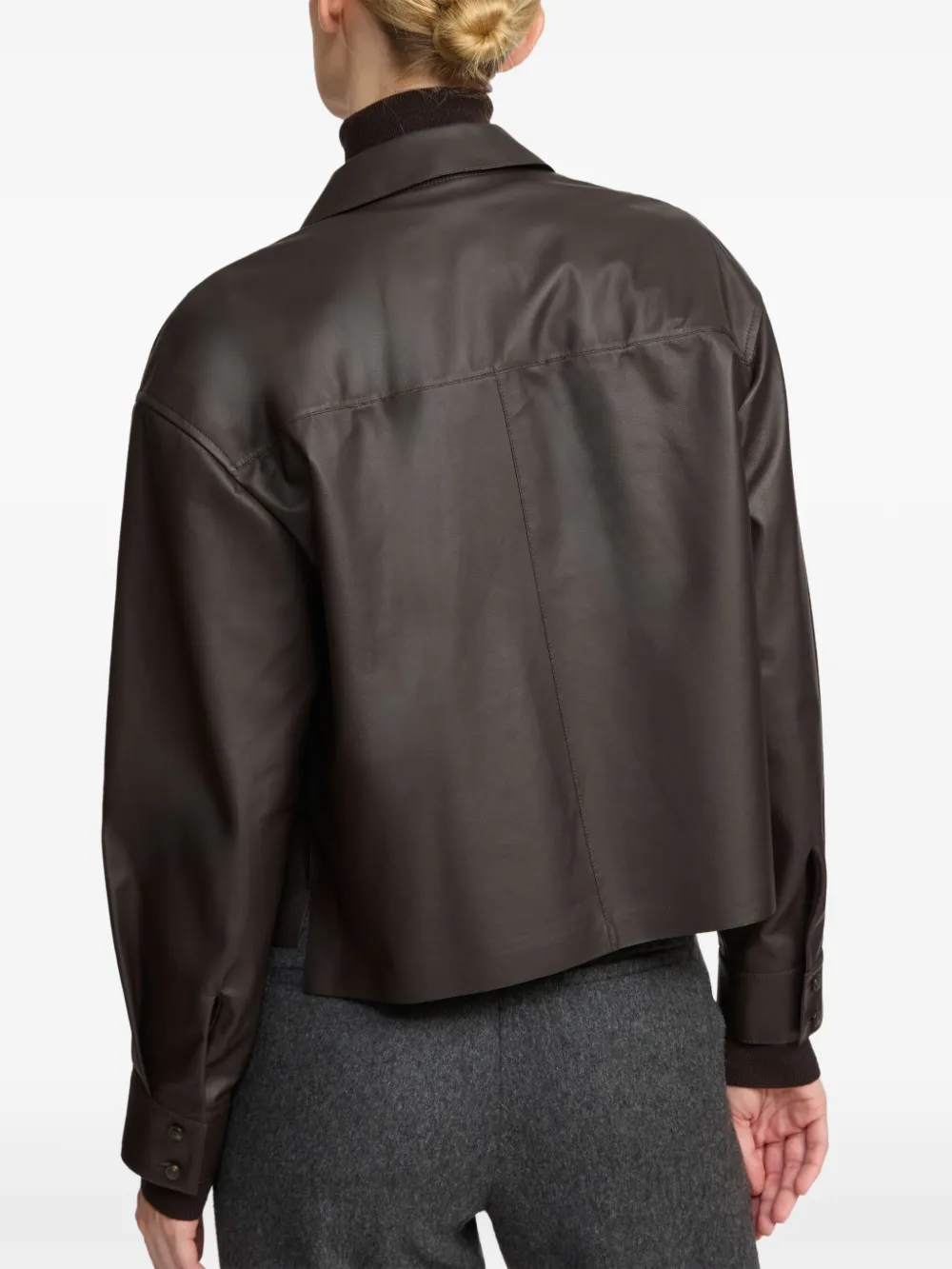Yves Salomon button-down leather jacket Bruin