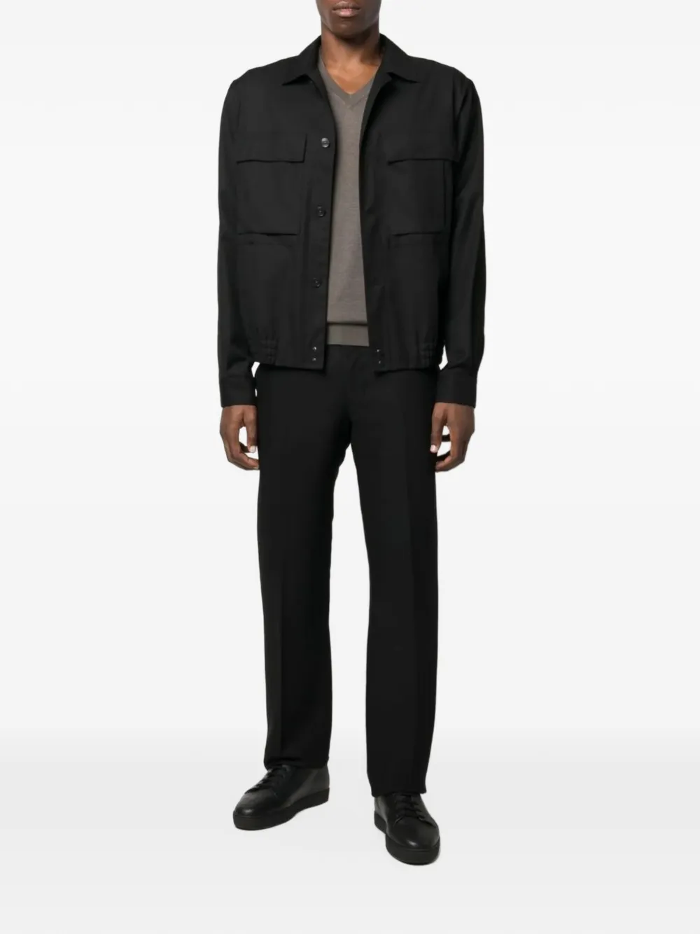 Colombo V-neck sweater Grijs