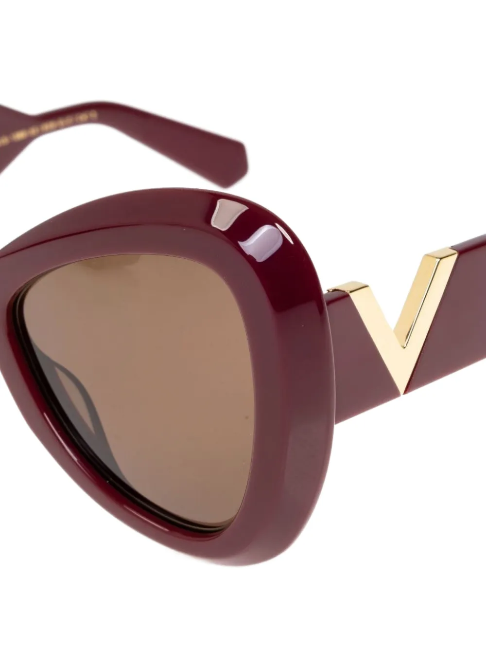 Valentino Garavani V-Gold-III geometric-frame sunglasses Rood