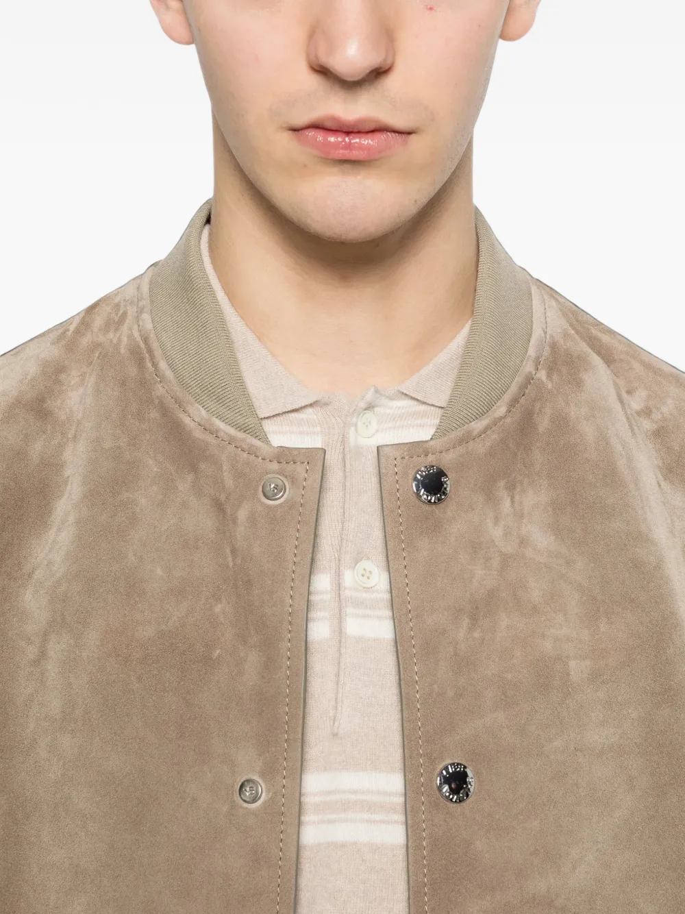 Yves Salomon suede leather jacket Beige