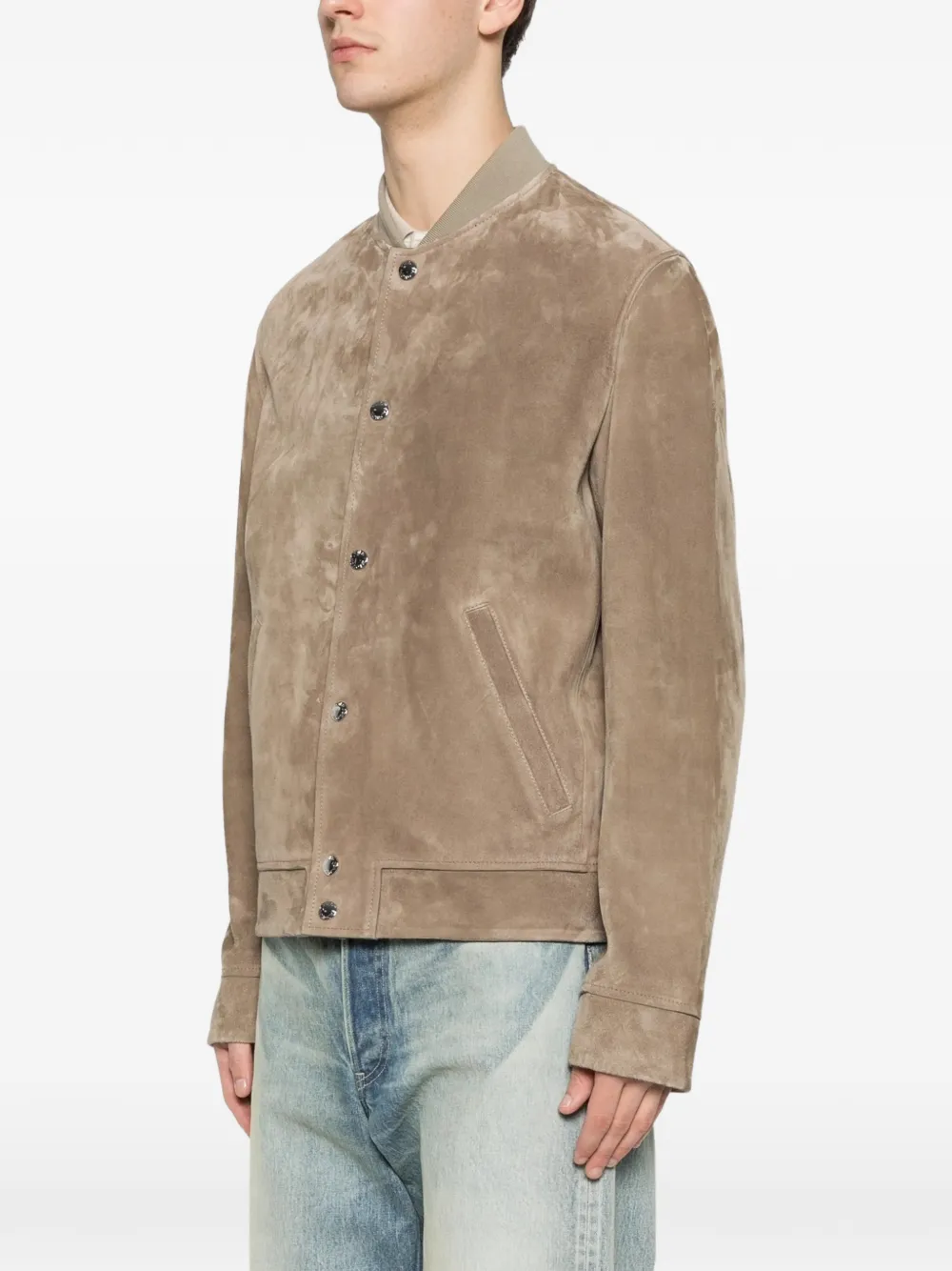 Yves Salomon suede leather jacket Beige
