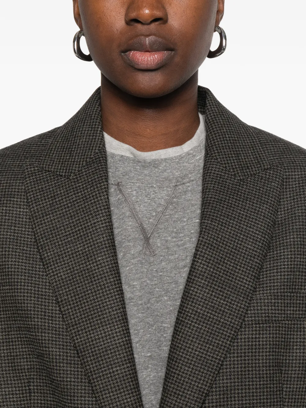 Closed check-pattern single-breasted blazer Grijs