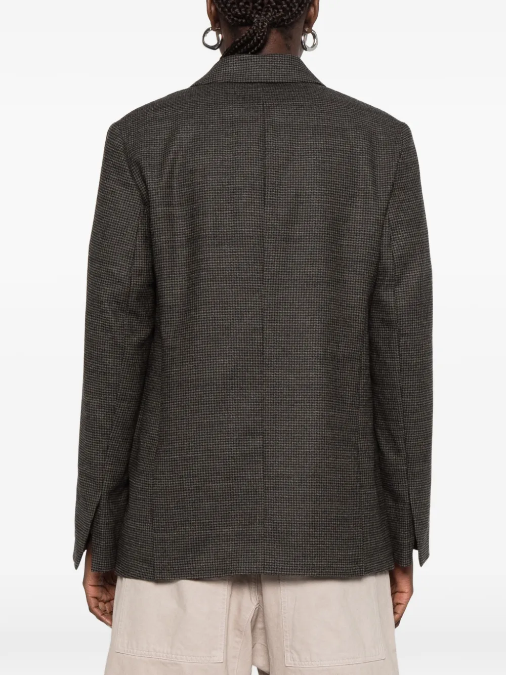 Closed check-pattern single-breasted blazer Grijs