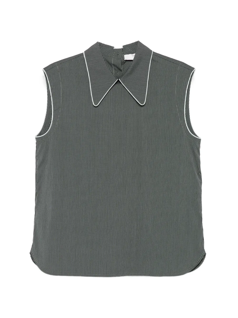 Tela check piped-trim top - Gris Tela check piped-trim top - Gris