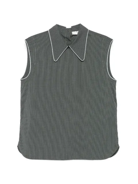 Tela check piped-trim top