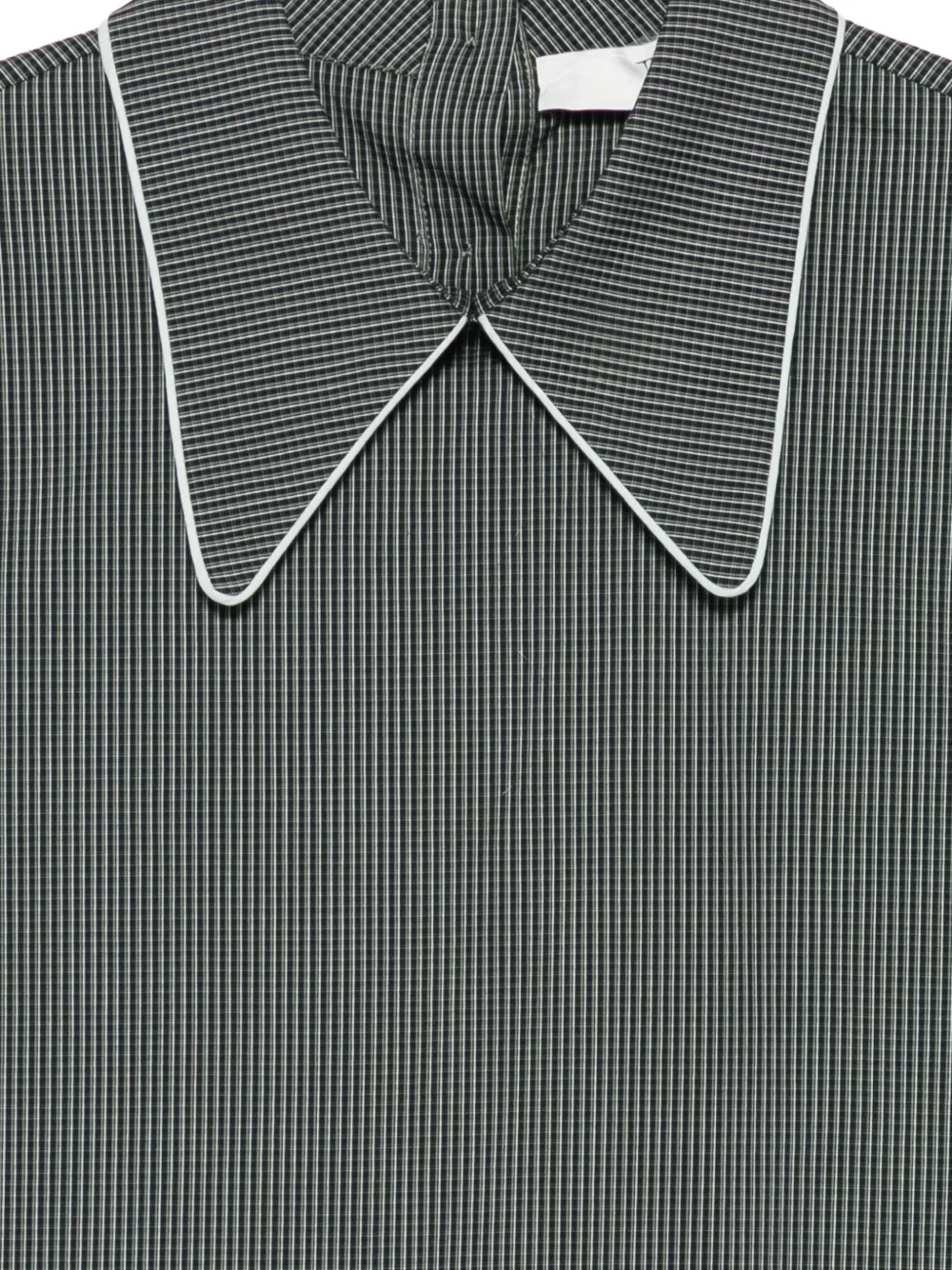 Tela check piped-trim top Grijs