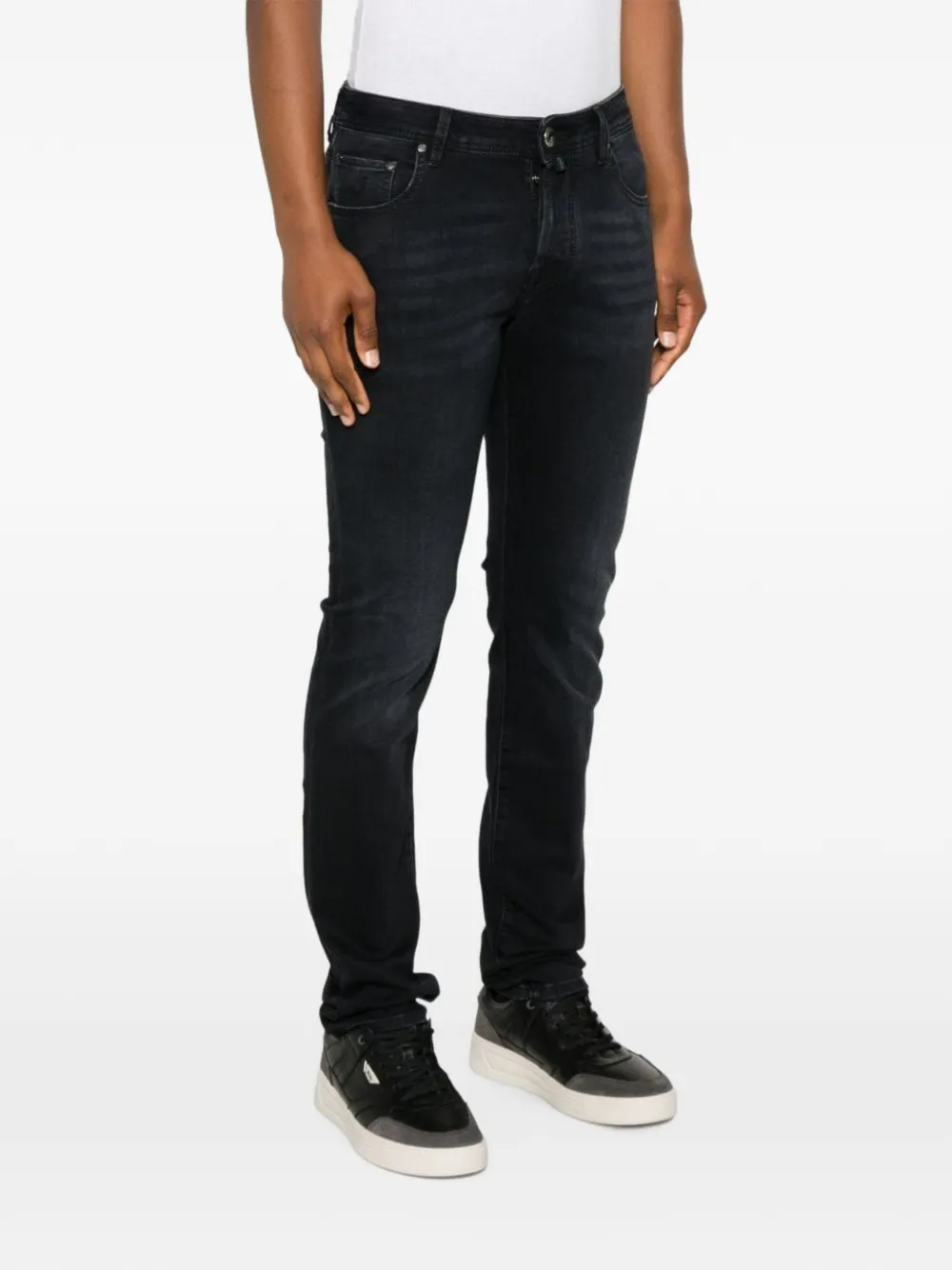 Jacob Cohën faded-effect slim-fit jeans Zwart