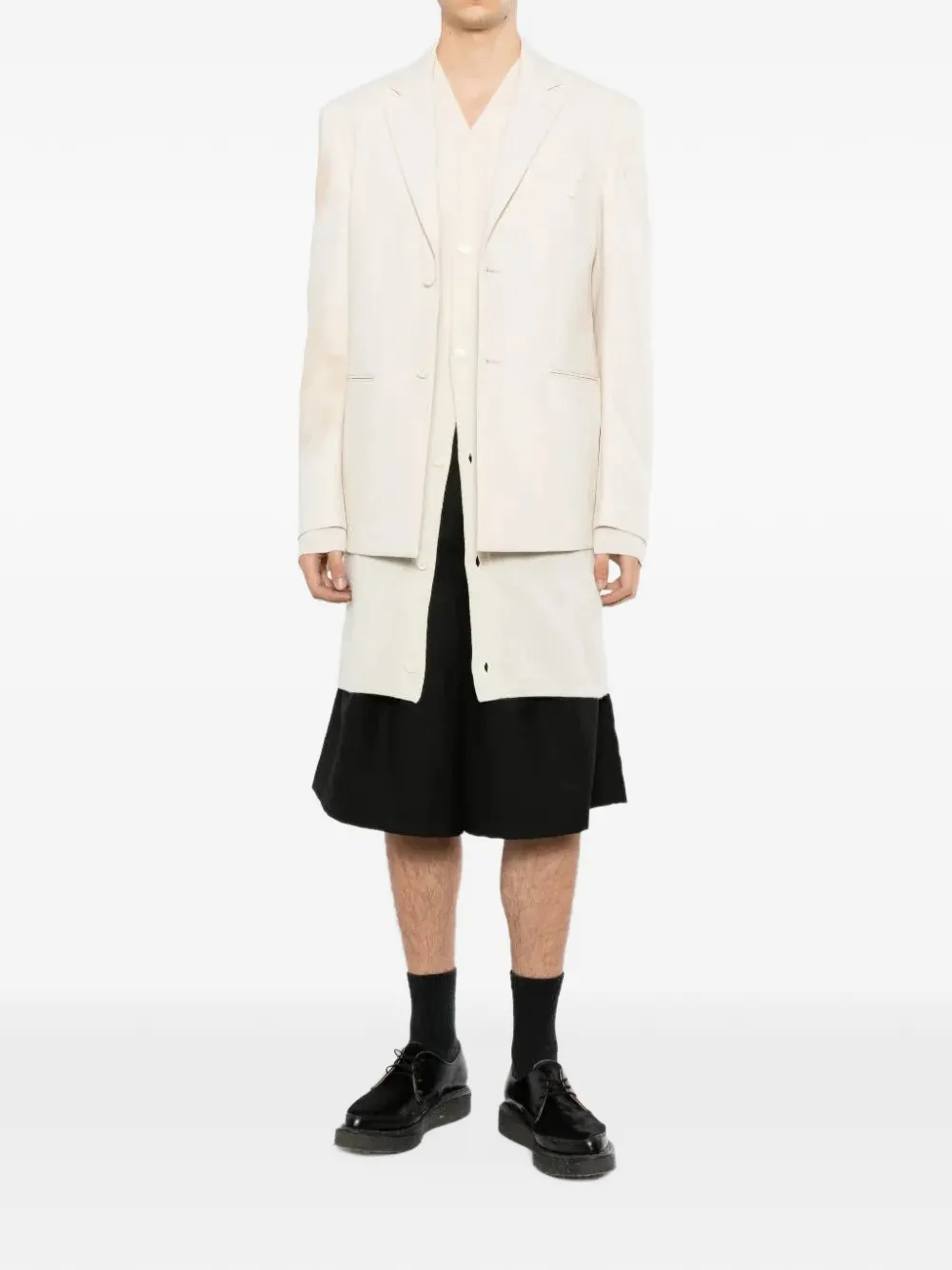 Comme des Garçons Homme Plus Lang vest met knopen Wit