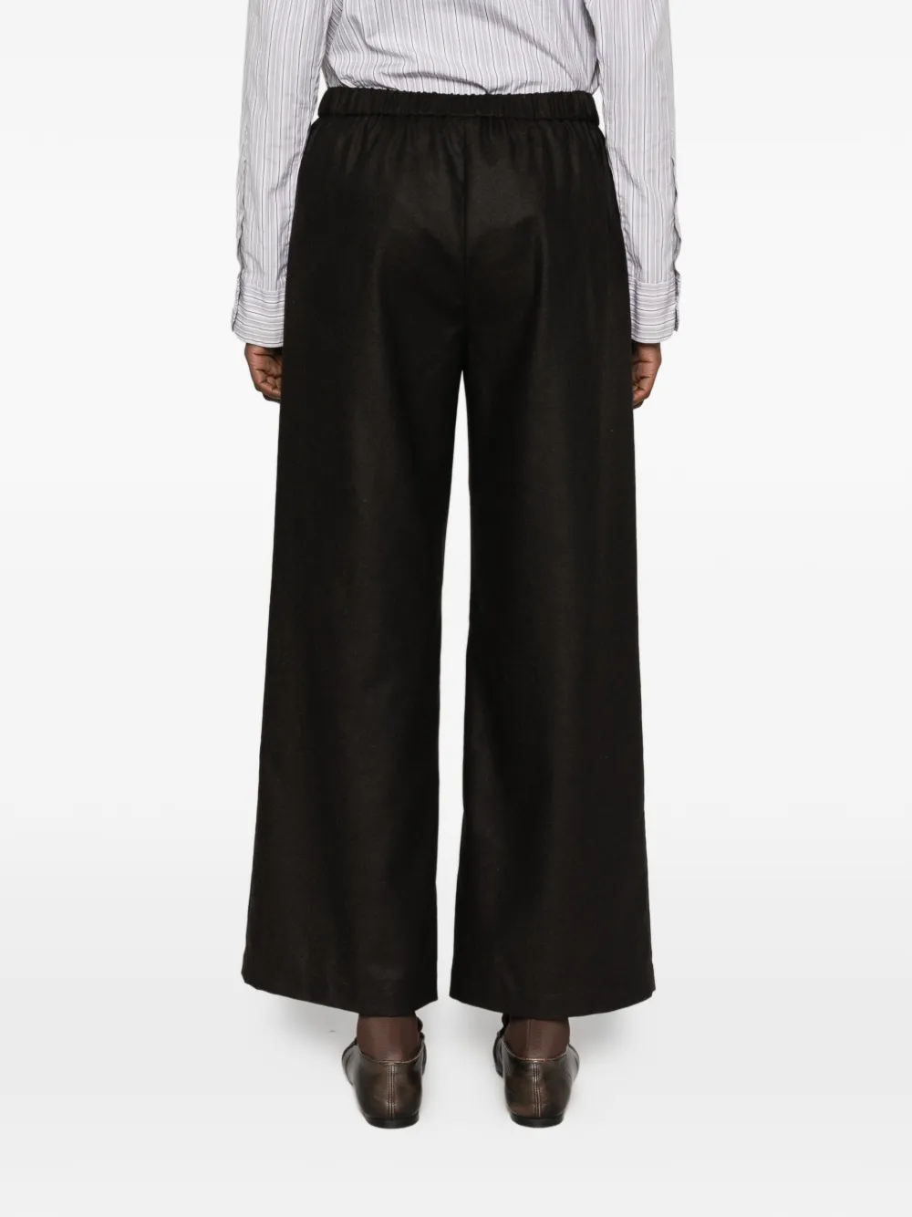 ASPESI elasticated-waistband wide-leg trousers Bruin