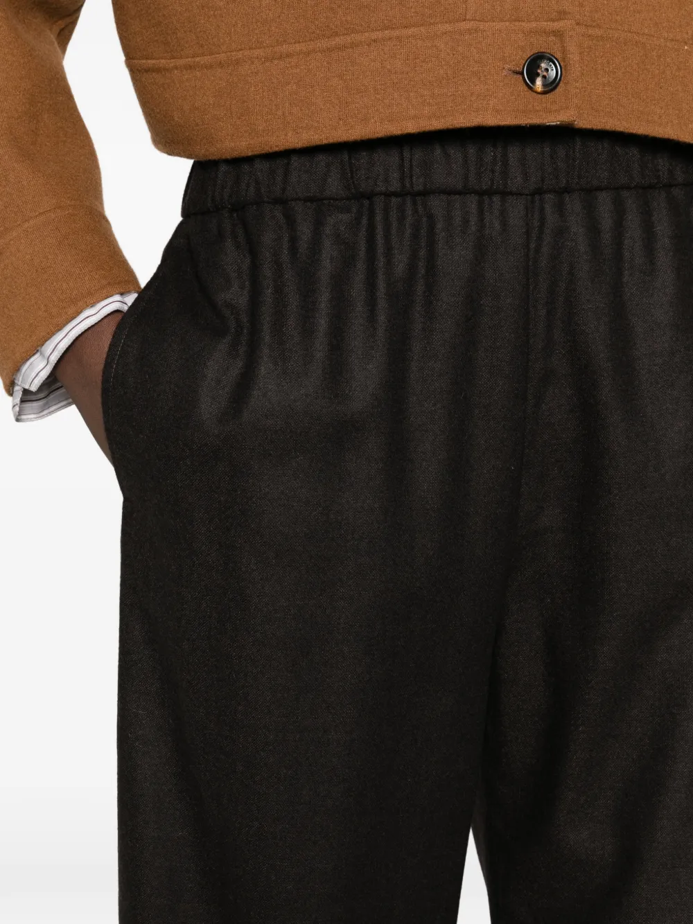 ASPESI elasticated-waistband wide-leg trousers Bruin