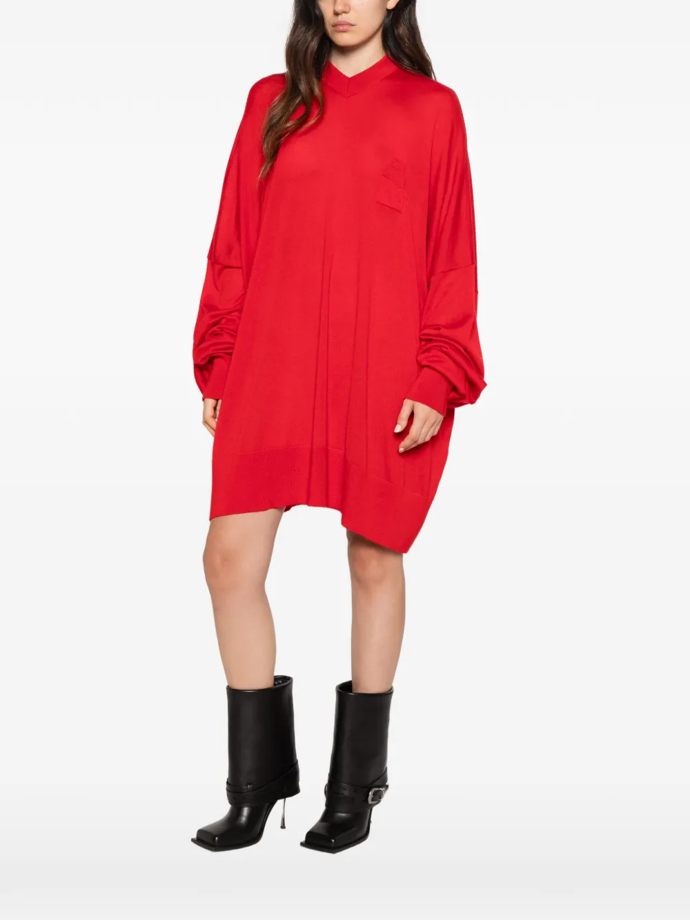 ROT V-neck oversized sweater Rood