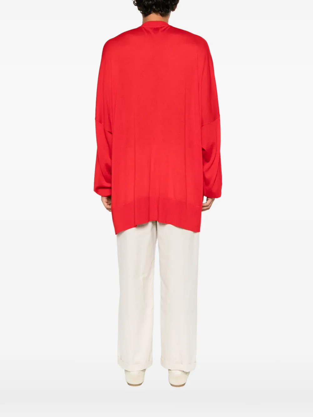 ROT V-neck oversized sweater Rood