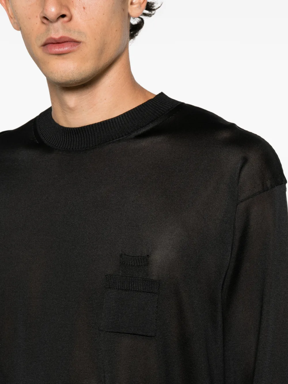 ROT patch-pocket sweater Zwart