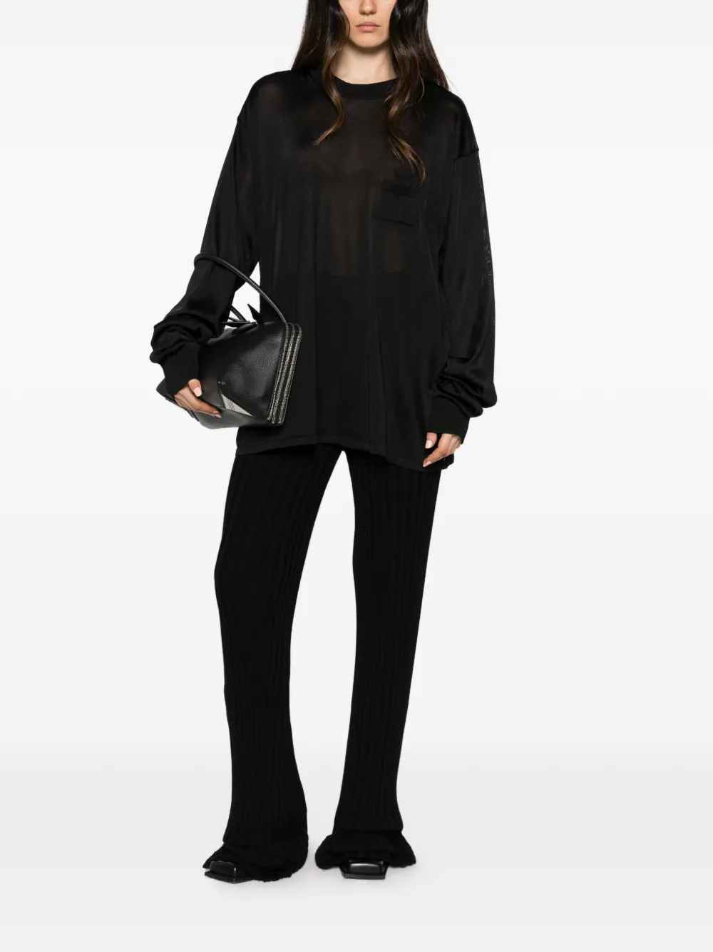 ROT patch-pocket sweater Zwart