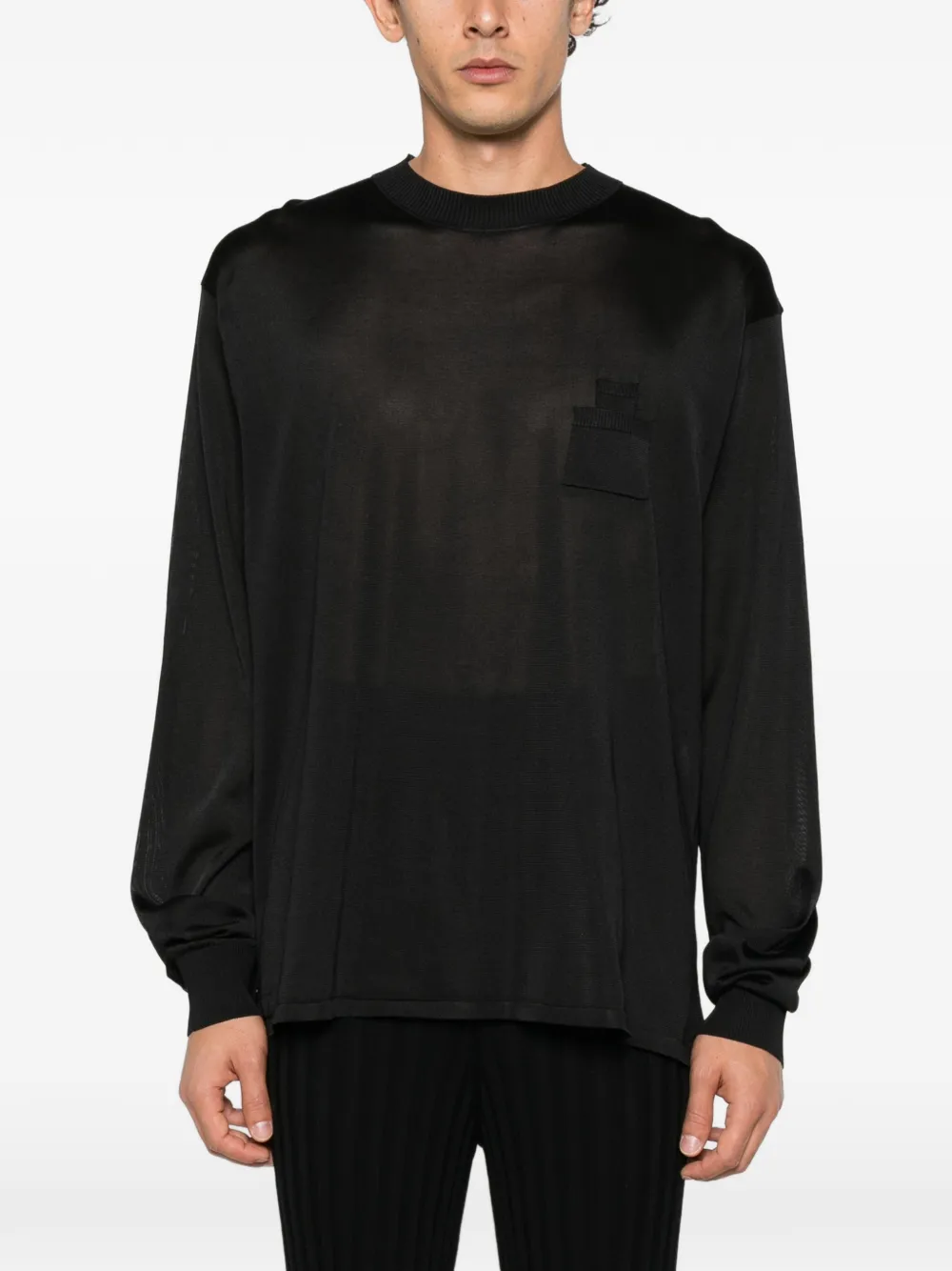 ROT patch-pocket sweater Zwart