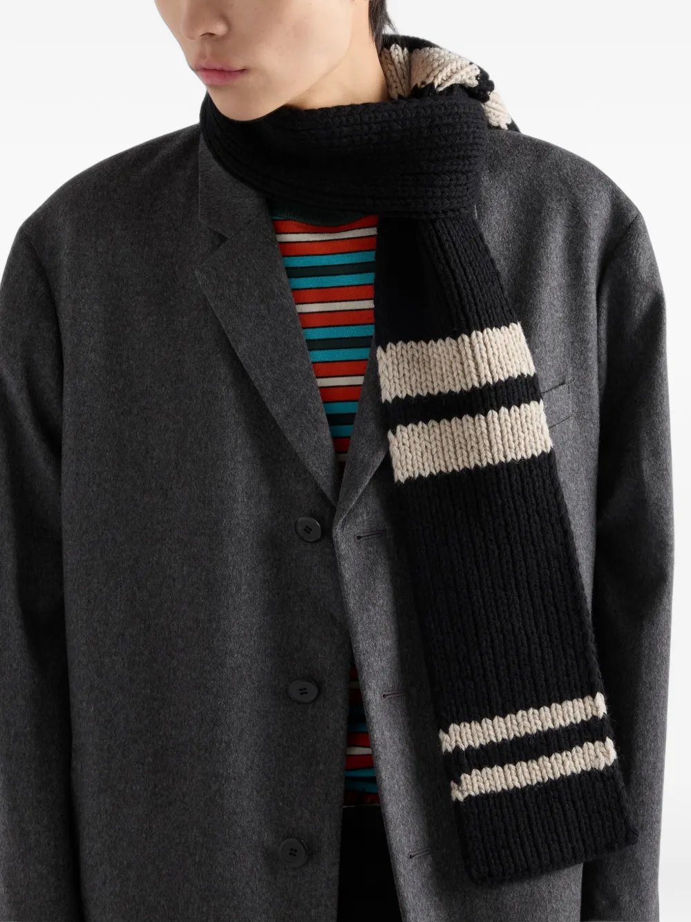 Prada wool and cashmere scarf Zwart