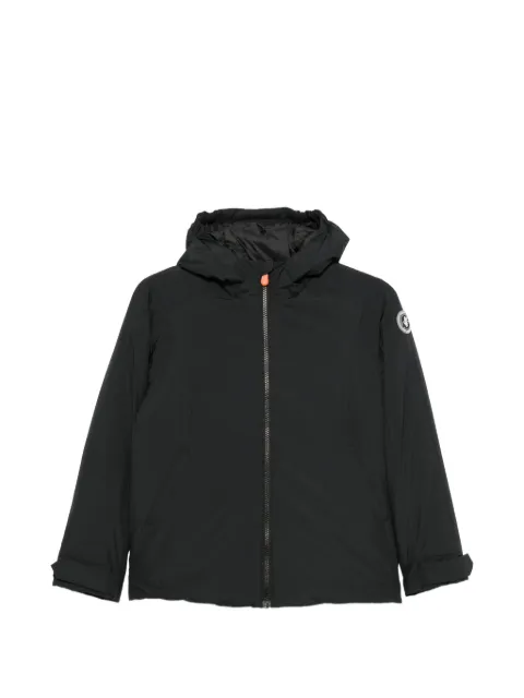 Save The Duck Kids hooded logo-patch jacket