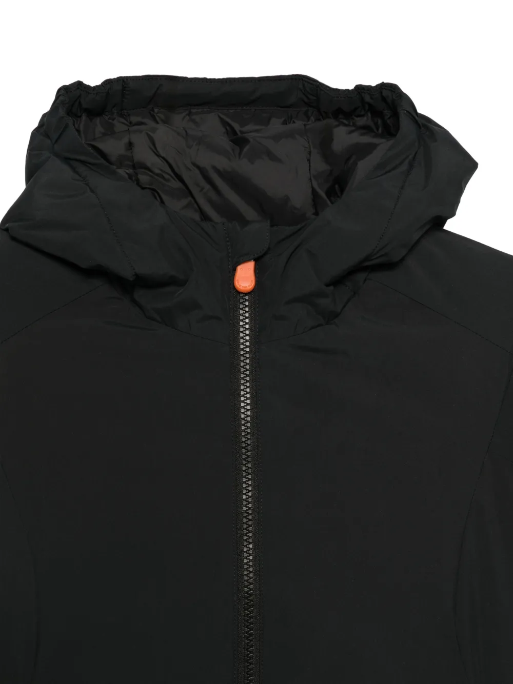 Save The Duck Kids hooded logo-patch jacket Zwart