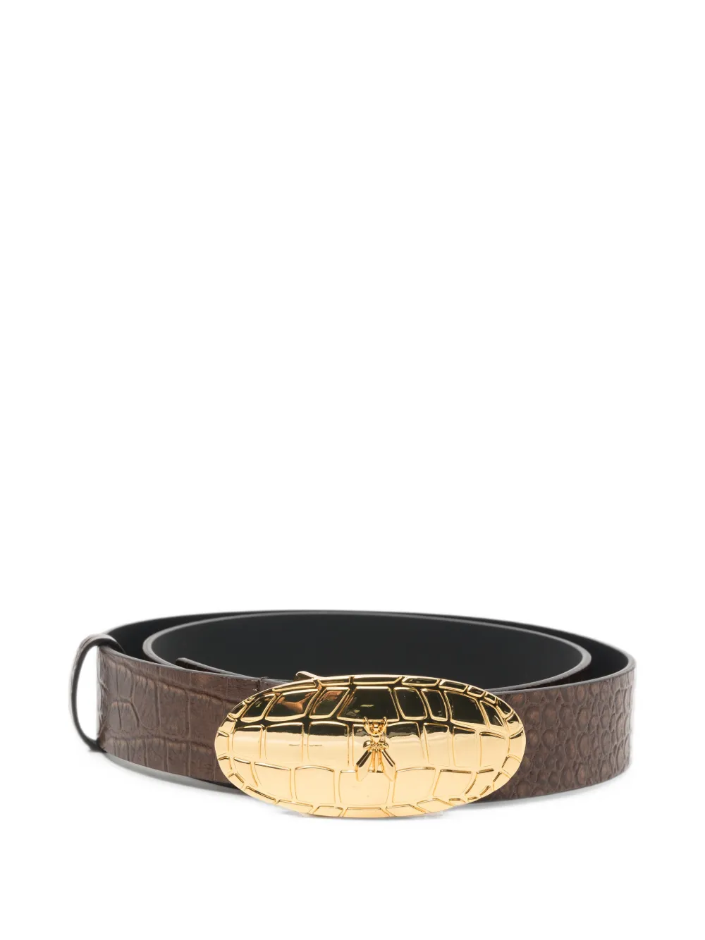 Patrizia Pepe crocodile-effect leather belt - Marrone