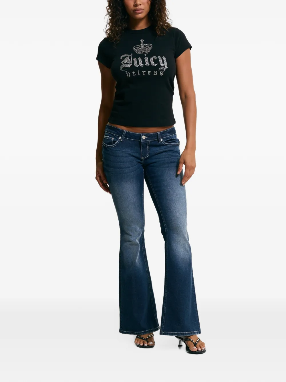 Juicy Couture Heiress Diamante T-shirt Zwart