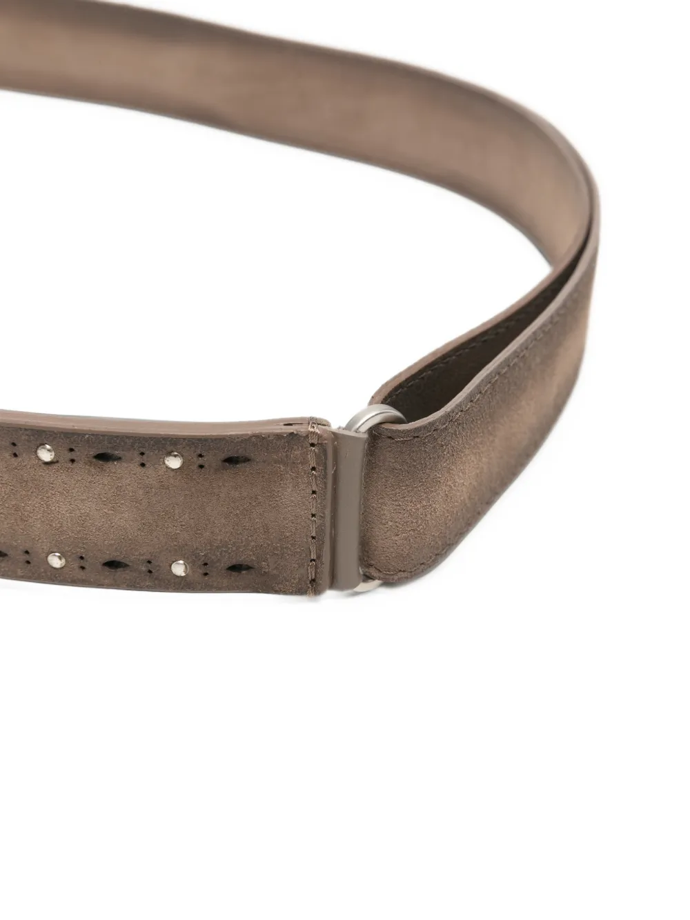 Orciani perforated stud-embellished belt Bruin