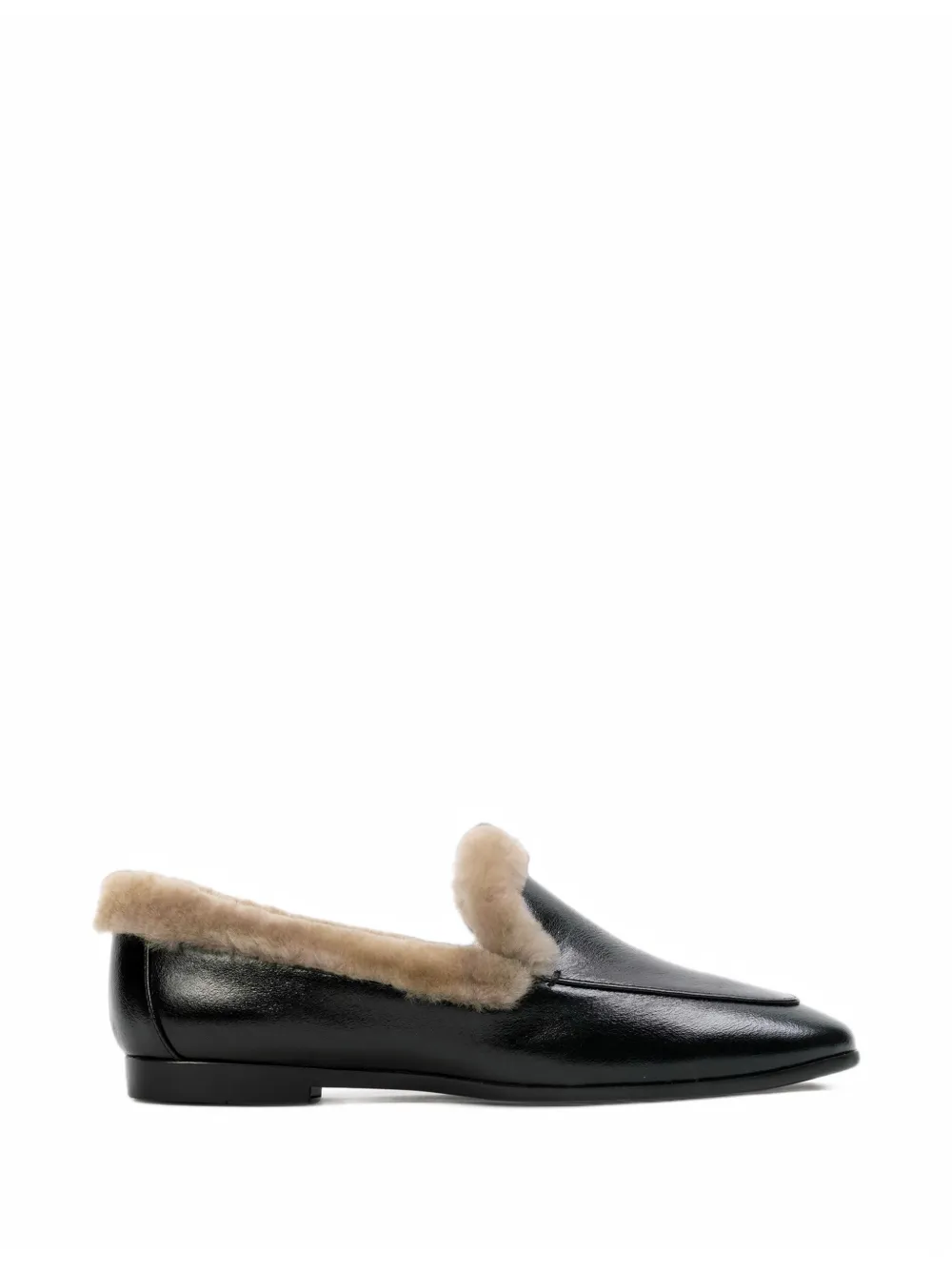 BLACK SUEDE STUDIO Mocassini Zora in pelle foderati in shearling - Nero