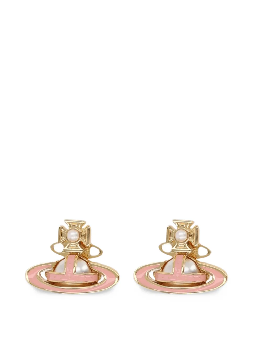 Vivienne Westwood Orb-plaque enamel earrings - Oro