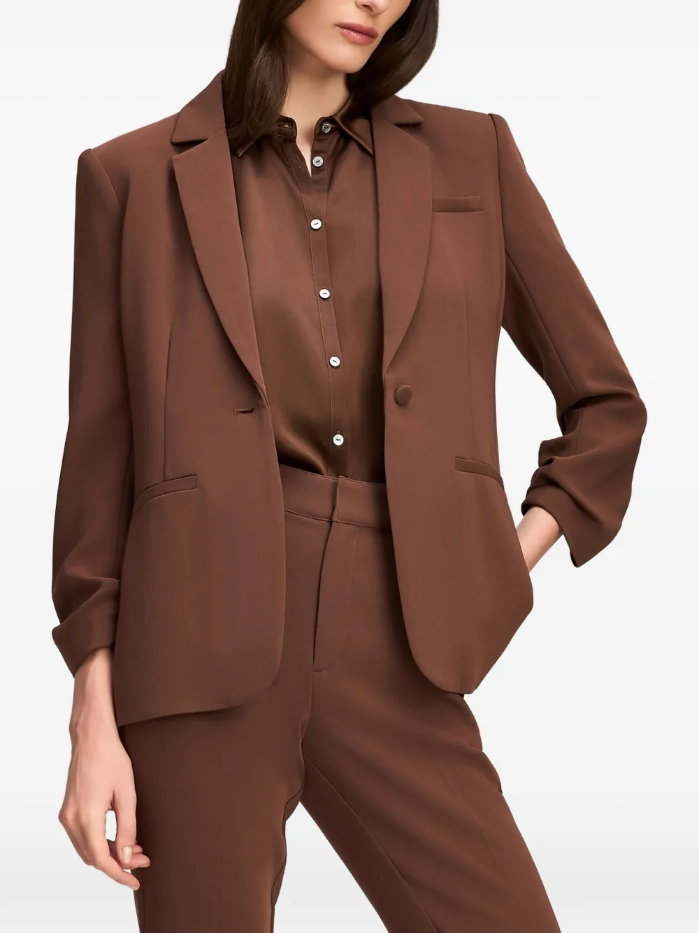 Cinq A Sept Khloe crepe-texture blazer Bruin