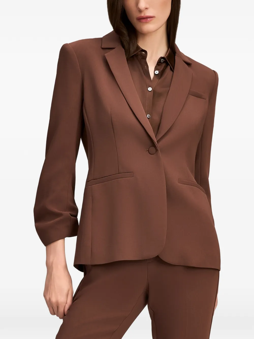Cinq A Sept Khloe crepe-texture blazer Bruin
