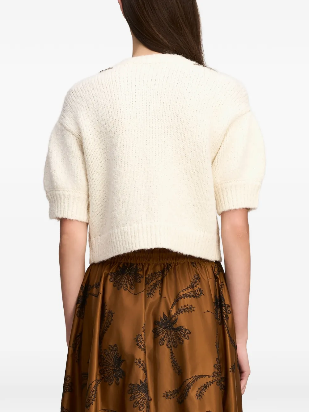 Cinq A Sept Millicent crystal-embellished cardigan Wit