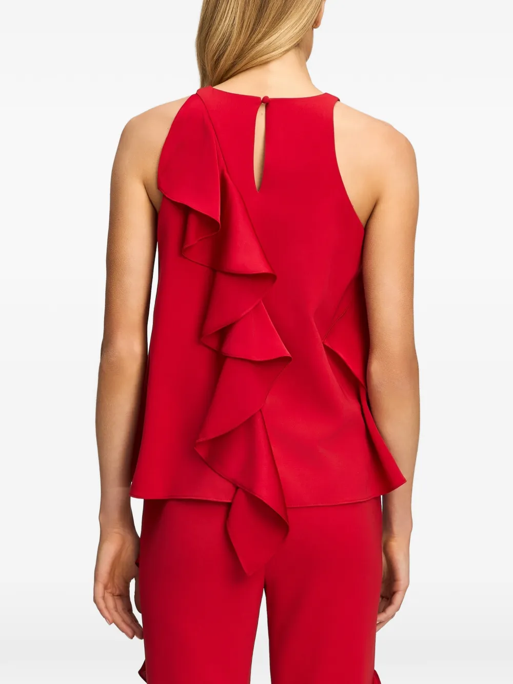 Cinq A Sept Vivia ruffled top Rood