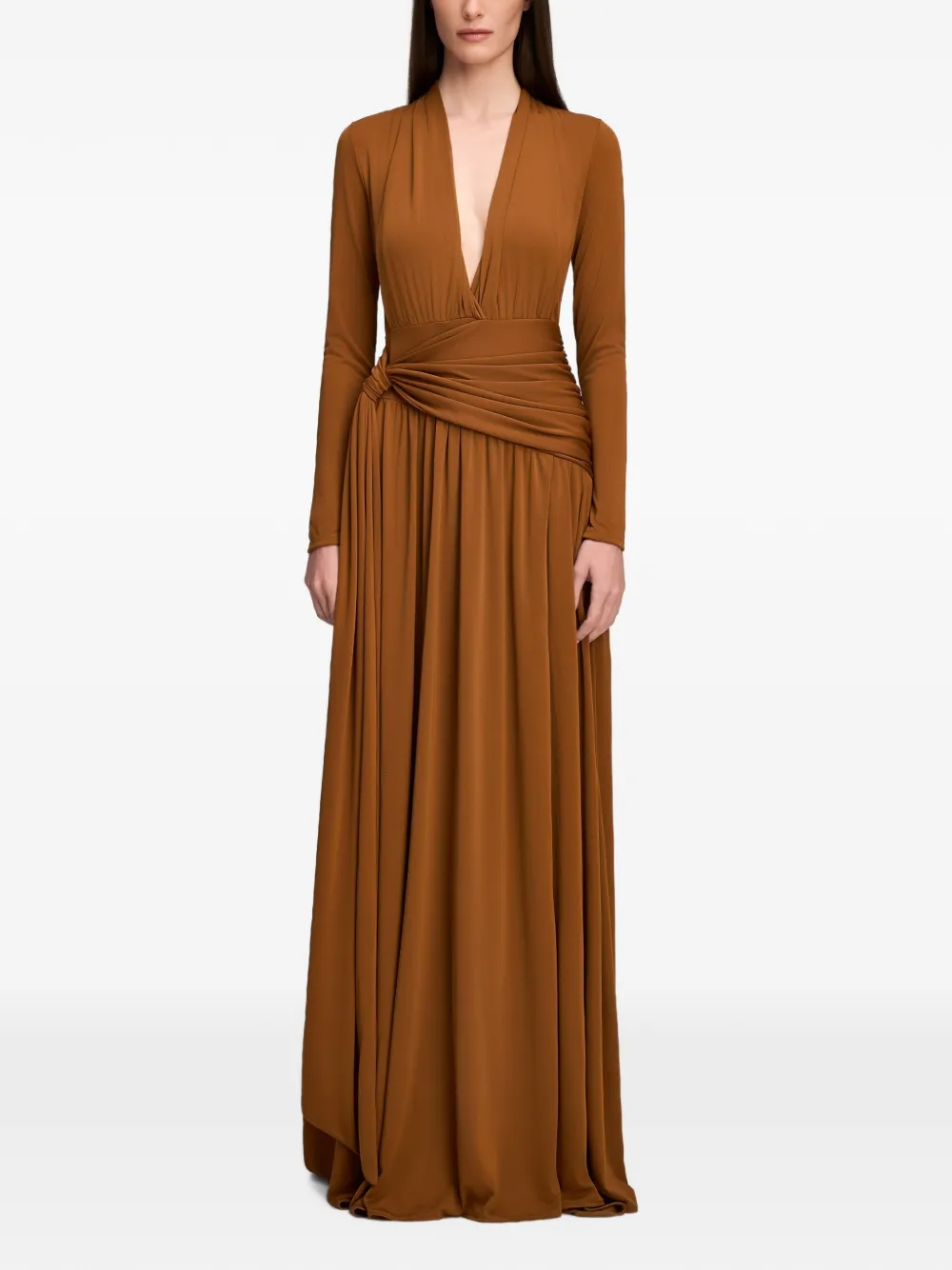 Cinq A Sept Zaviana knotted-waist dress Bruin