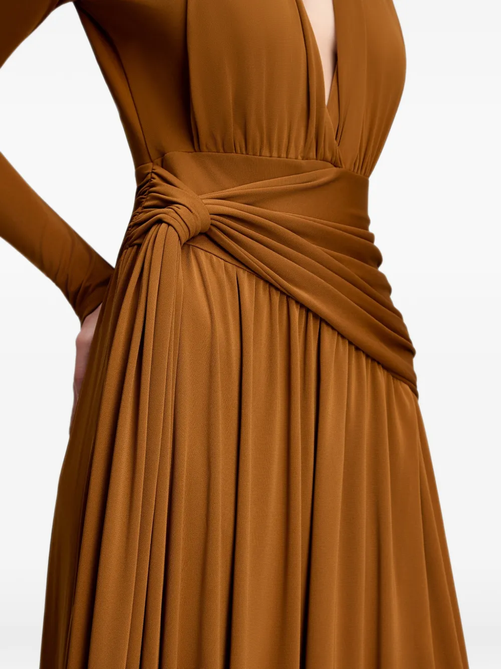 Cinq A Sept Zaviana knotted-waist dress Bruin