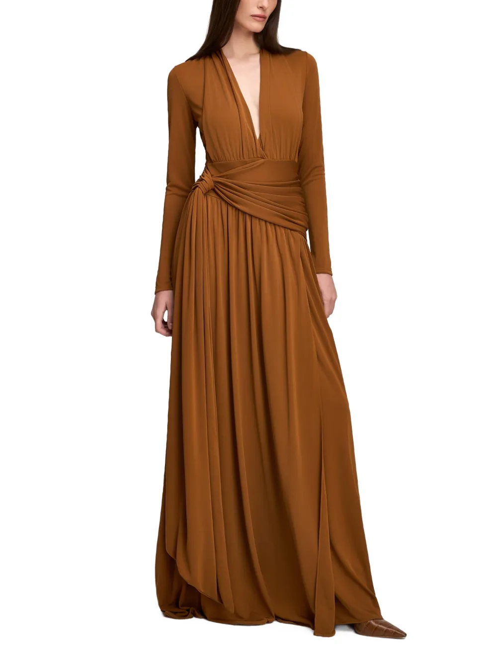 Cinq A Sept Zaviana knotted-waist dress Bruin
