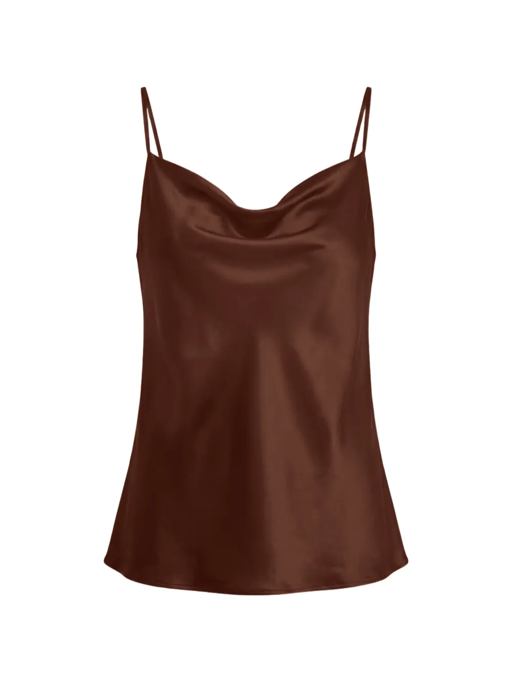 Cinq A Sept Top Marta in seta con scollo drappeggiato - Marrone